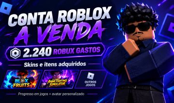 Conta Roblox com 2000 Robux gastos e alguns jogos upados.