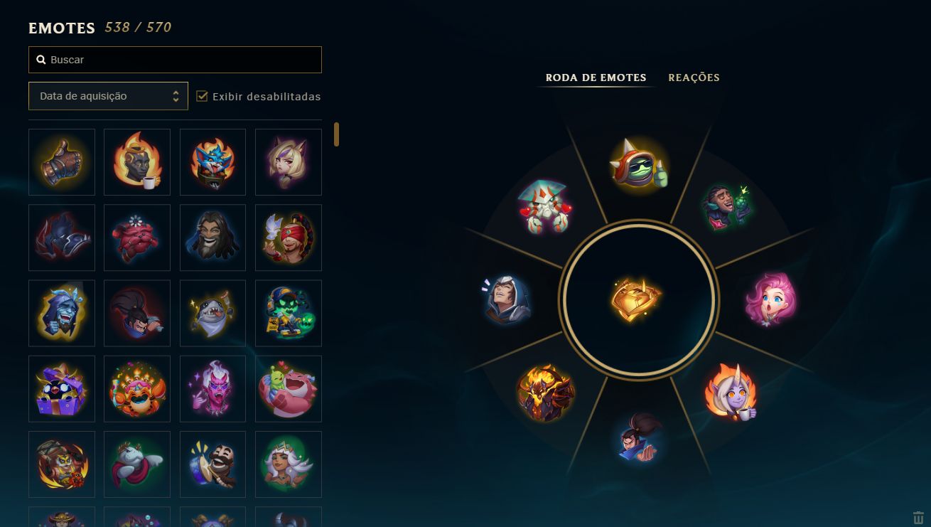 Continha de lol 2013 com varias skins icones etc