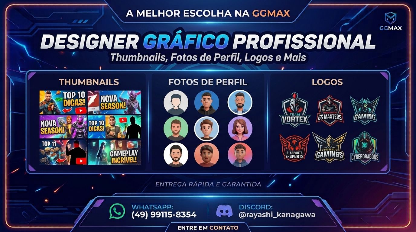 Designer Gráfico Profissional | Logos, Banners, Thumbnails! Entrega Rápida