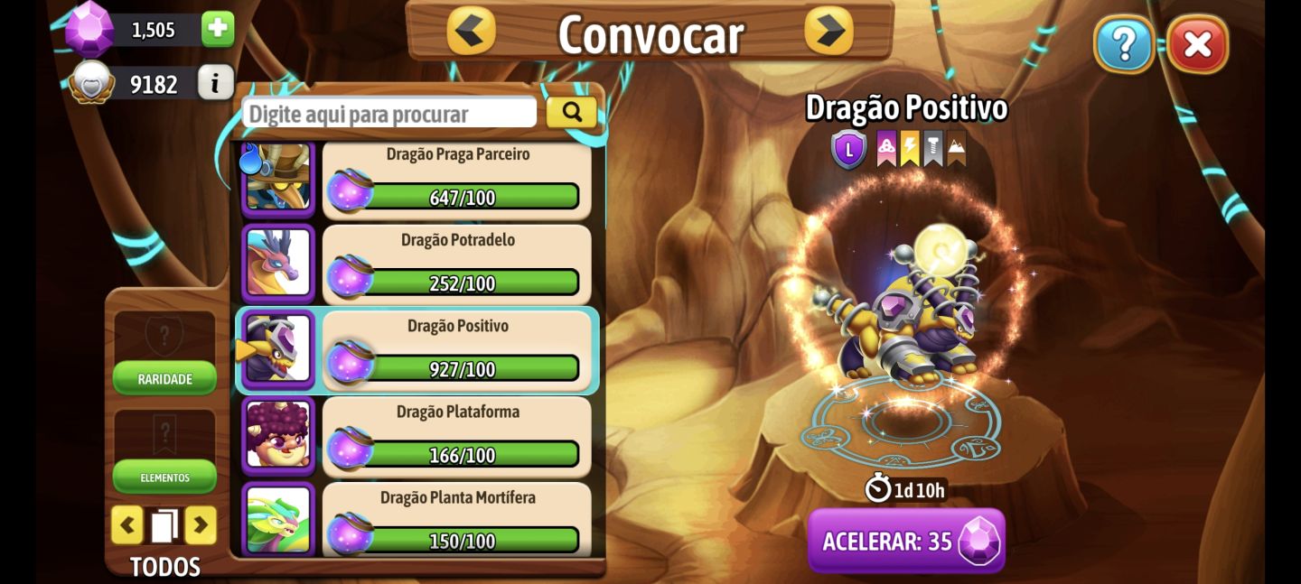 Conta de Dragon City com várias Skins