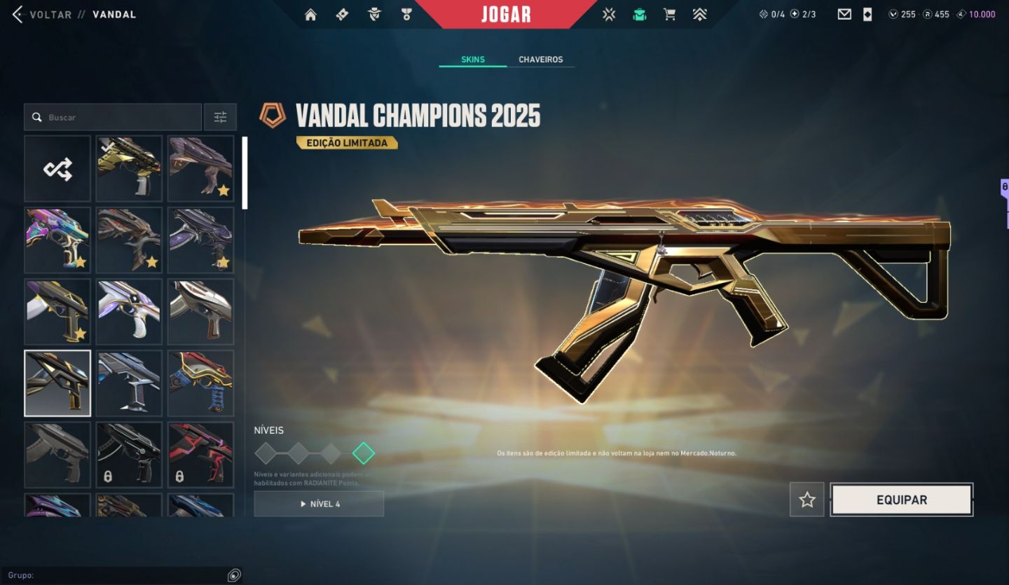 CONTA VALORANT PREMIUM - NÍVEL 472 - CHAMPIONS 2021 E 2025 | TODOS OS AGENTES