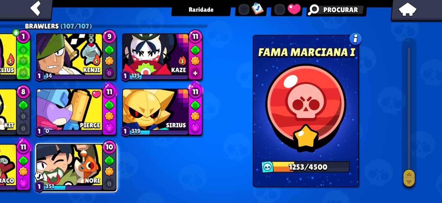 Conta de Braw stars 49k de troféus + várias skins lendárias e míticas