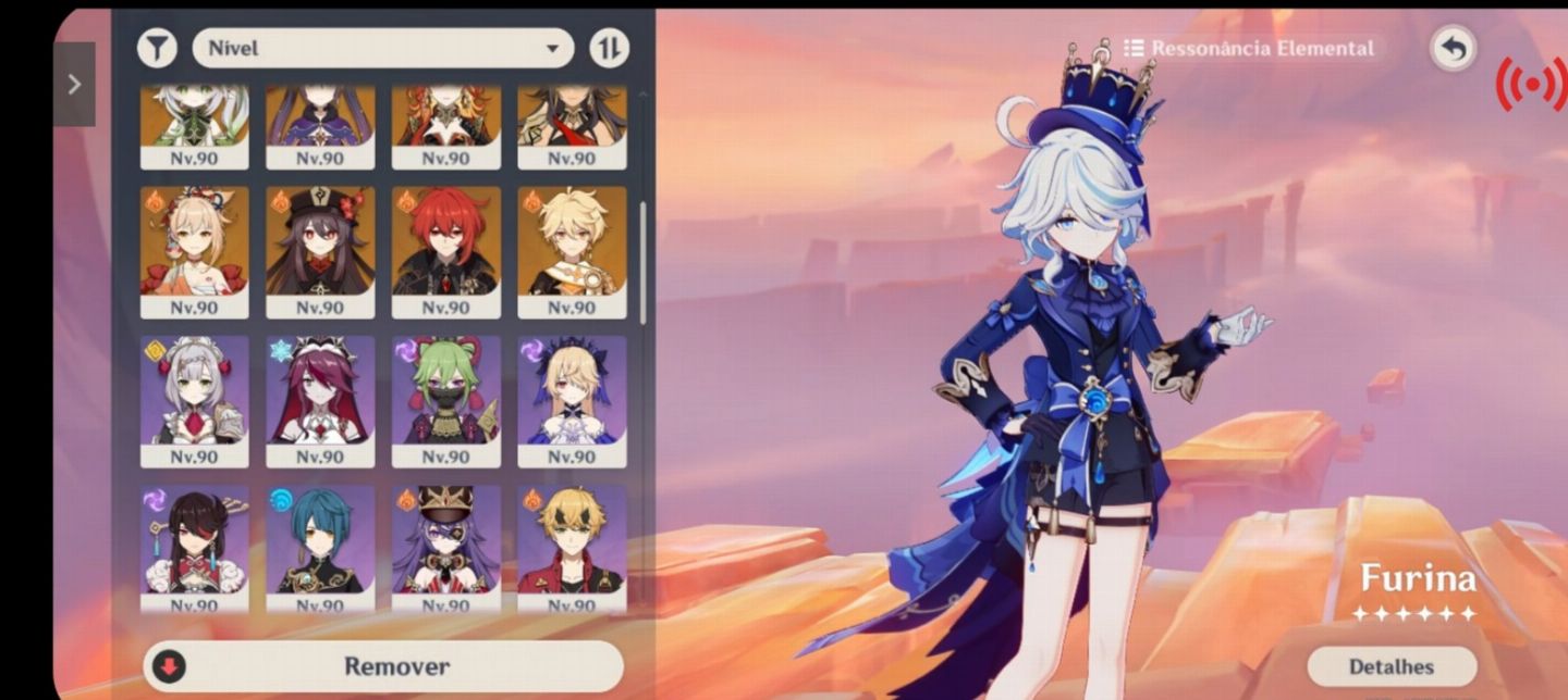 Conta Genshin Impact AR60, 64 PERSONAGENS