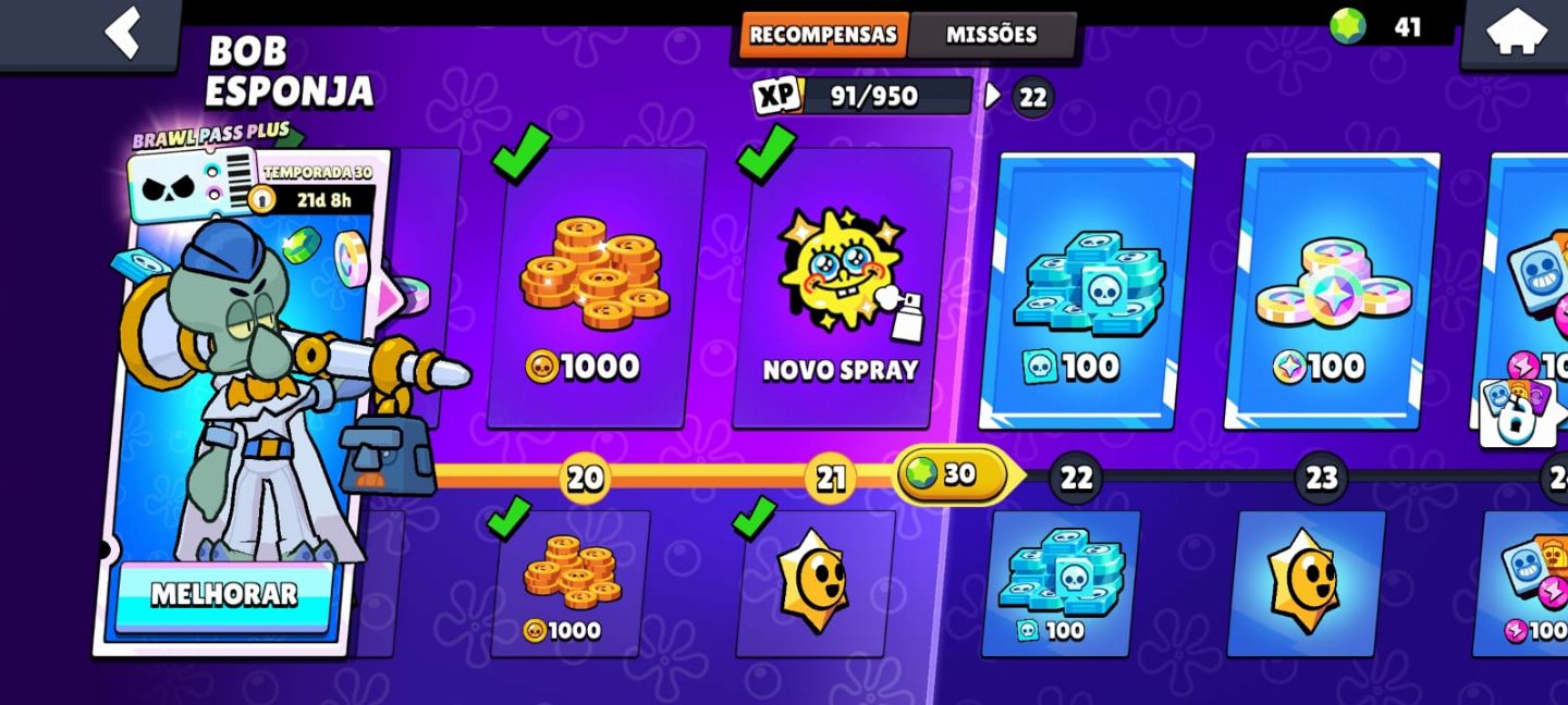 Conta de Brawl Stars com 77 Campeões