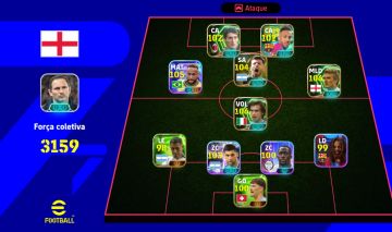 CONTA EFOOTBALL COM PIRLO 106, BECKHAM 106, NEYMAR BLITZ 106 E ++++