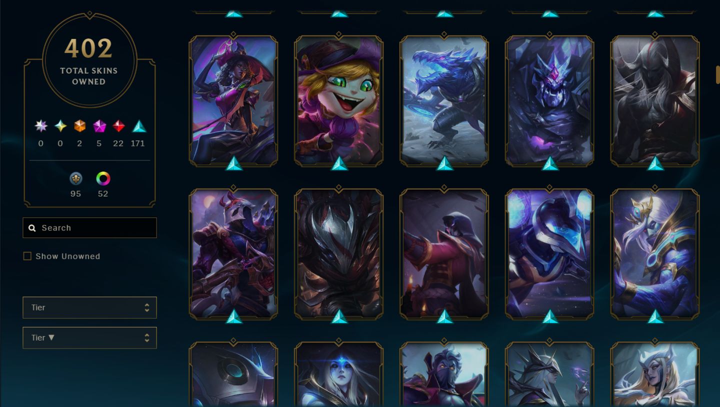 Conta League Of Legends, 402 skins +skins tft, emerald 3, Level 489