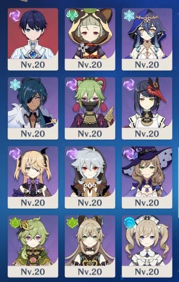 Conta de genshin rank 45, com 10 personagens t5