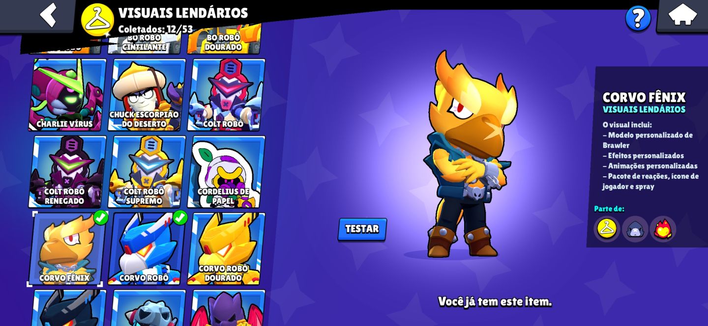 Conta de brawl stars com todos os brawlers