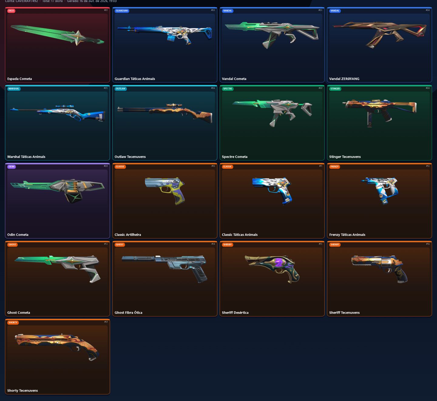 Conta Valorant BR Nível 155 | 1.043 VP + 17 Skins | Ranked Ready
