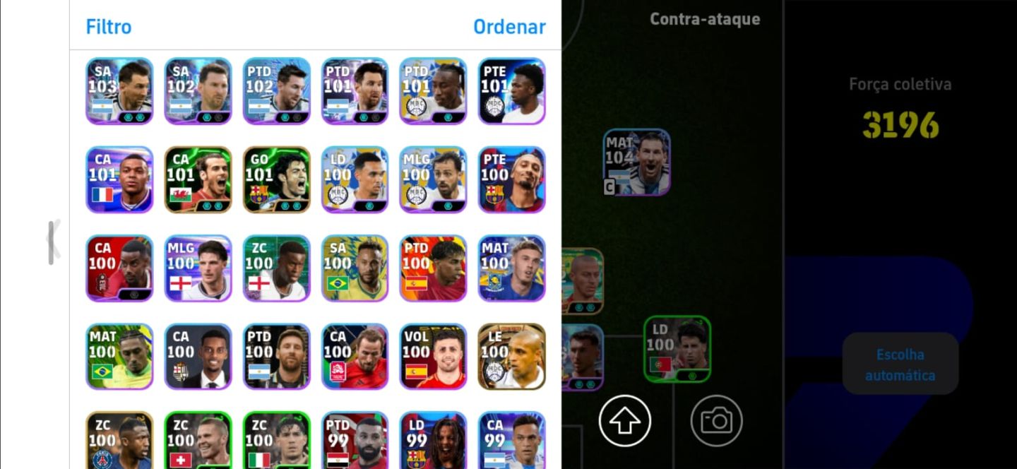 CONTA DE EFOOTBALL MOBILE COM +3150 DE FORÇA COLETIVA