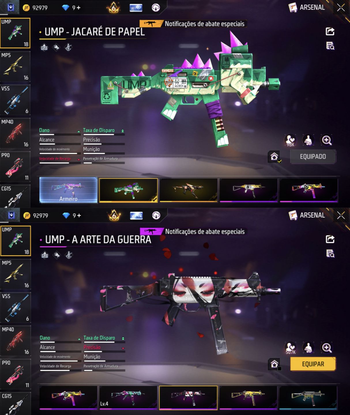 CONTA FREE FIRE FEMININA E MASCULINA, FOCO NO FEMININO