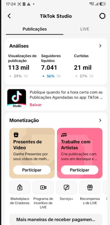 CONTA TIK TOK 27.000k live cell + alto engajamento+ PRA IR LOGO ! GARANTIA