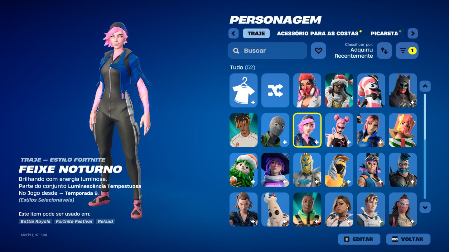 Conta Fortnite com diversas skins