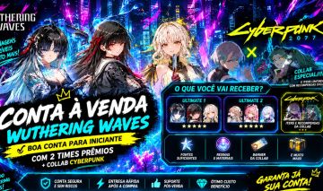 WUTHERING WAVES À VENDA | Nível de M. 74 | Personagens Nv. 90 | Builds + Armas