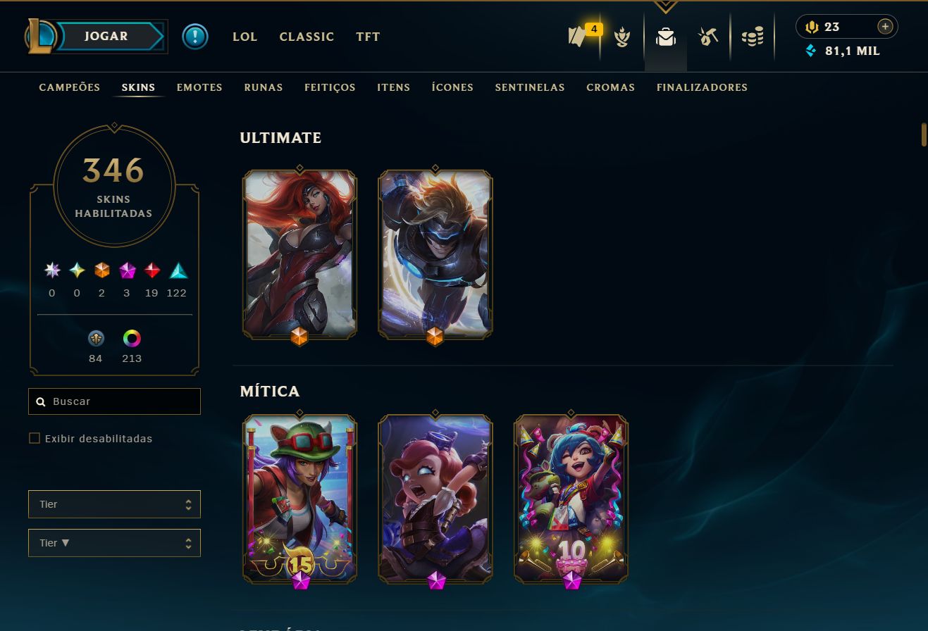 Conta de Valorant (Desde o beta) e League of Legends (Desde 2015)-Diversas skins