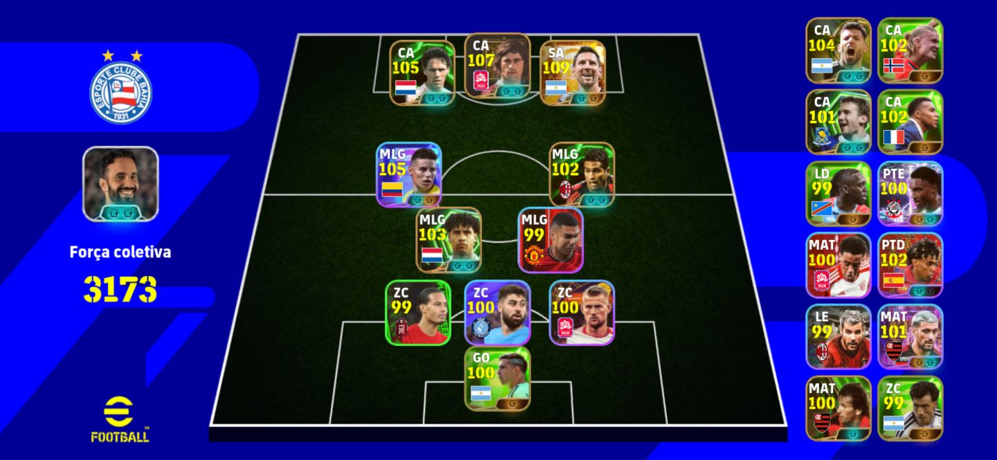 CONTA EFOOTBALL 3174 DE FORÇA TIME MUITO FORTE!