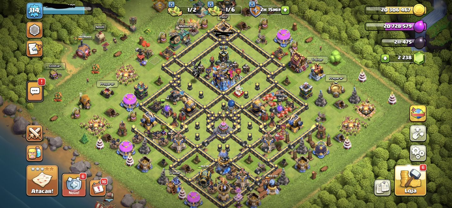 (PREÇO NEGOCIAVEL) CONTA CLASH OF CLANS CV 18 SEMI FULL