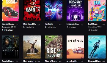 Conta da Epic Games com vários jogos
