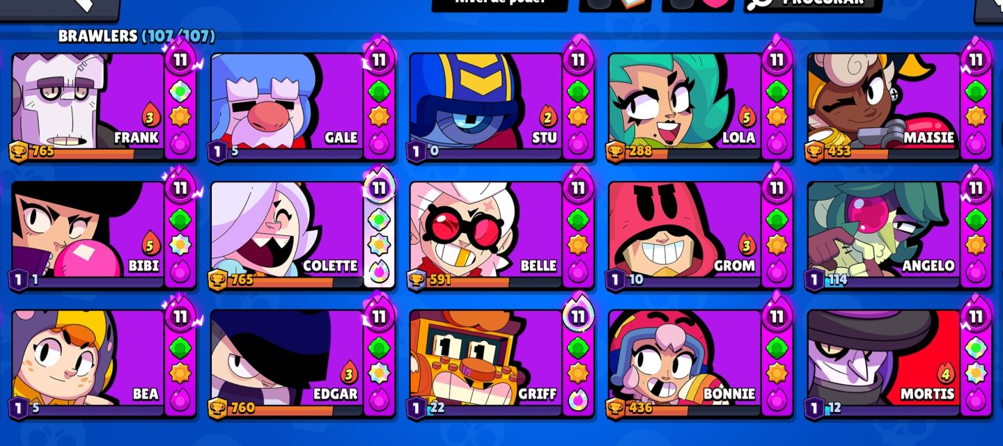 Conta brawl stars Negociável. Todos personagens, metade das hipergarcas