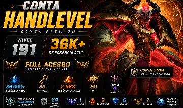PROMO! CONTA HANDLEVEL ESPÓLIOS+| NÍVEL 191 | 36K DE ESSÊNCIA AZUL | FULL ACESSO