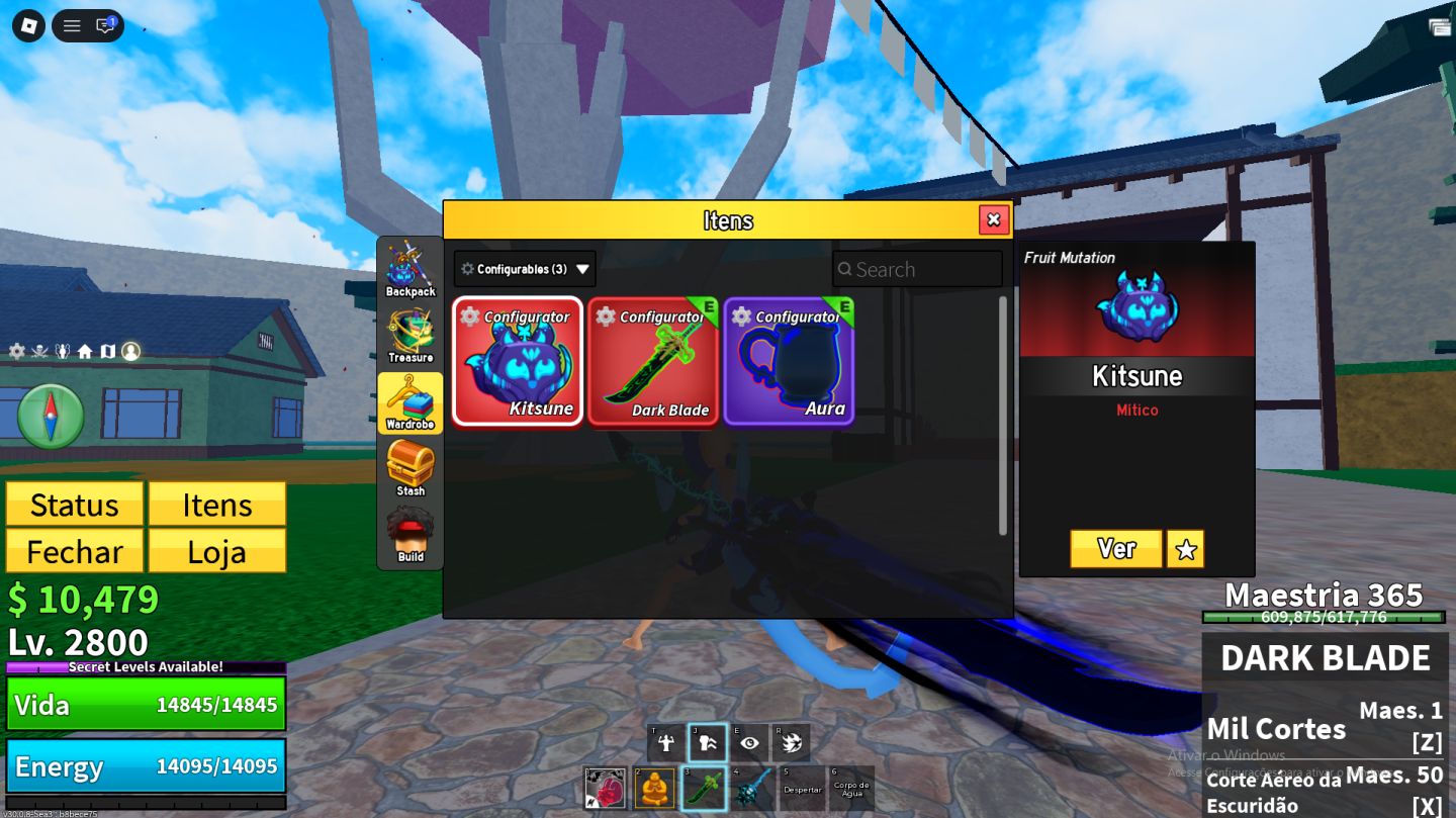 Conta de Blox fruits Completa com Dark blade, Gamepass, Raças v4 3,3m de Bounty