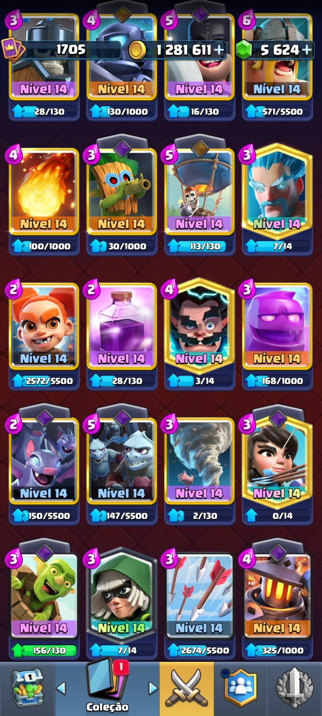 Conta Clash Royale 10,6k troféus, 5,6k gem