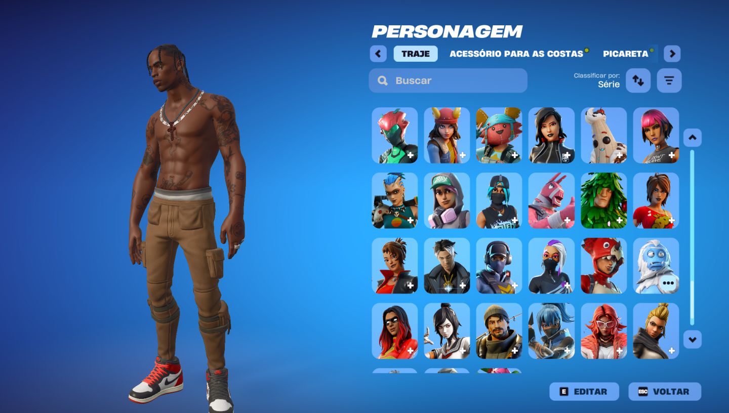 CONTA FORTNITE OG 2018 | TRAVIS SCOTT | MIDAS | SALVE O MUNDO FUNDADOR