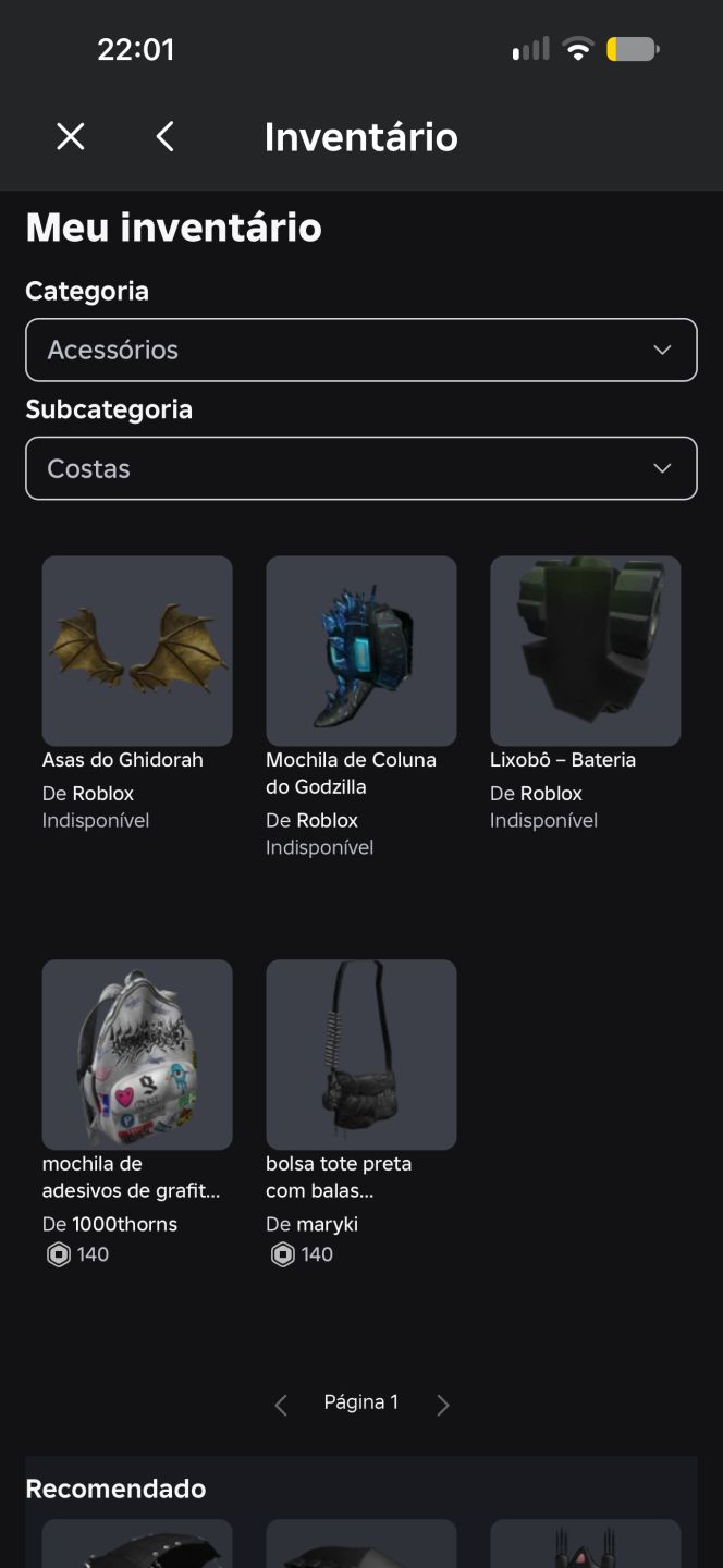 Conta de roblox!