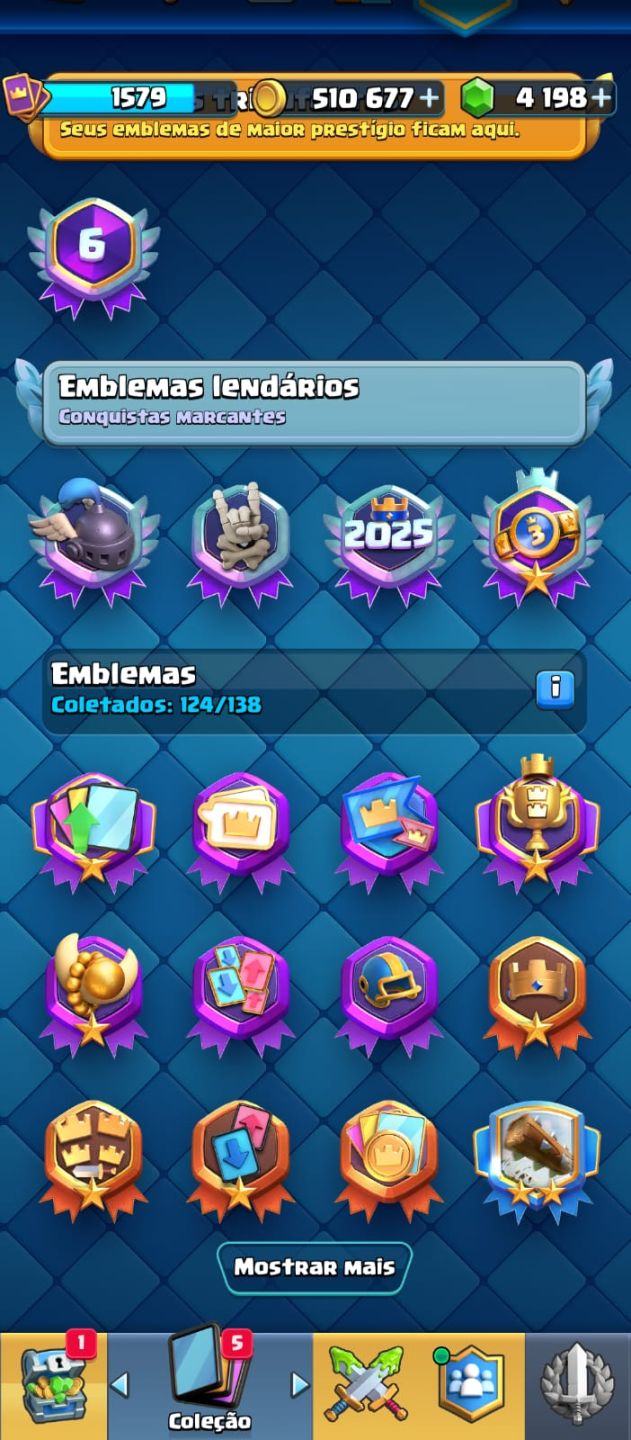 CONTA DE CLASH ROYALE RARA E ANTIGA | EMBLEMA DE 6ANOS
