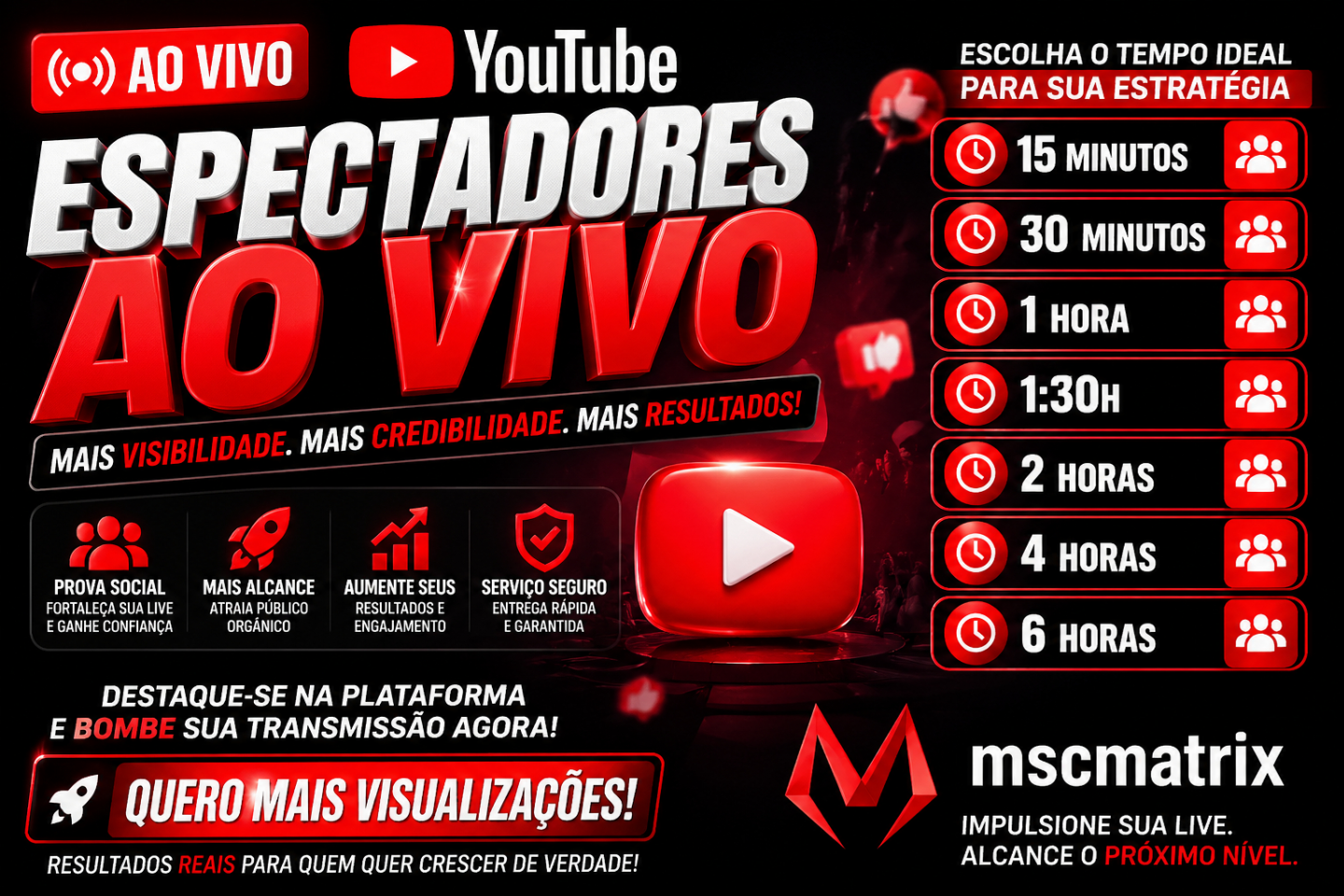 Espectadores Ao Vivo Youtube Impulsione Sua Live Agora! (7D garantia reposição)