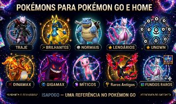 Pokémons Diversos e Especiais (GO & HOME) LENDARIOS/GIGAMAX E DINAMAX/SHINYS