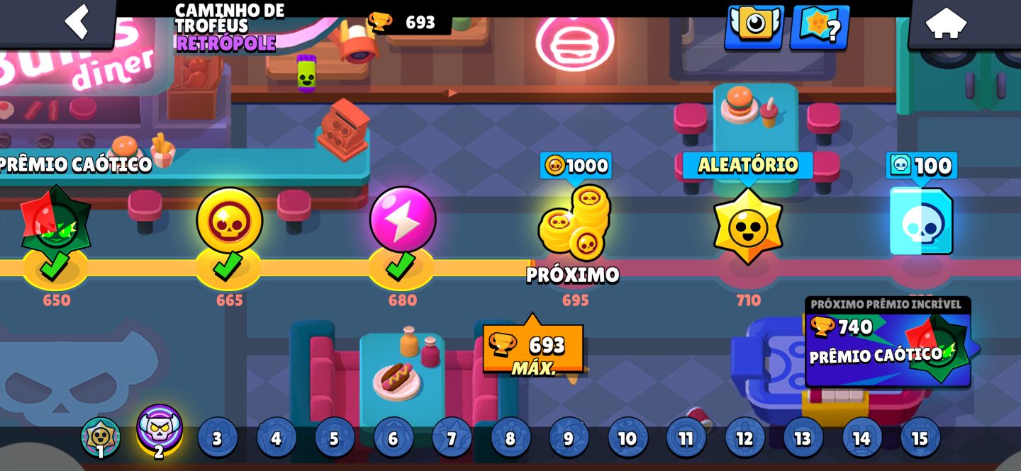 CONTA DE BRAWL STARS COM PERSONAGENS