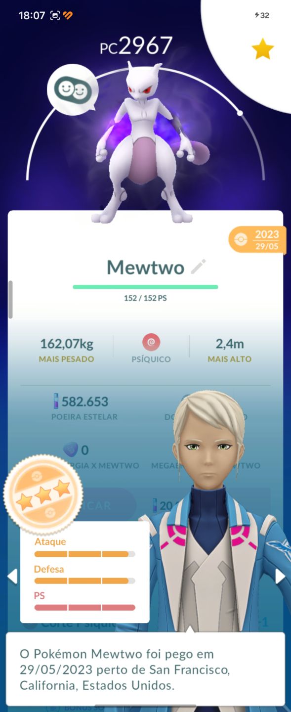 Conta nivel 35 Mewtwo Shadow
