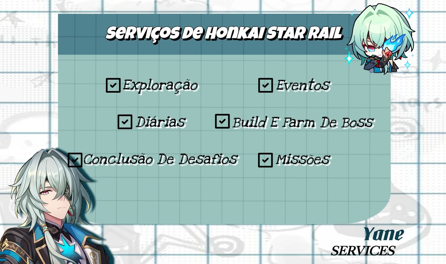 (HONKAI STAR RAIL) SERVIÇOS DE FARM DE JADES, MISSÕES E ENDGAMES