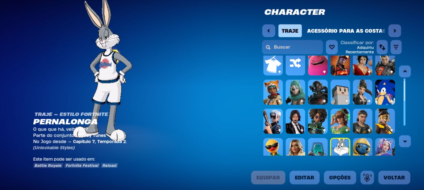 Conta do Fortnite com 41 skins, Nível 173.