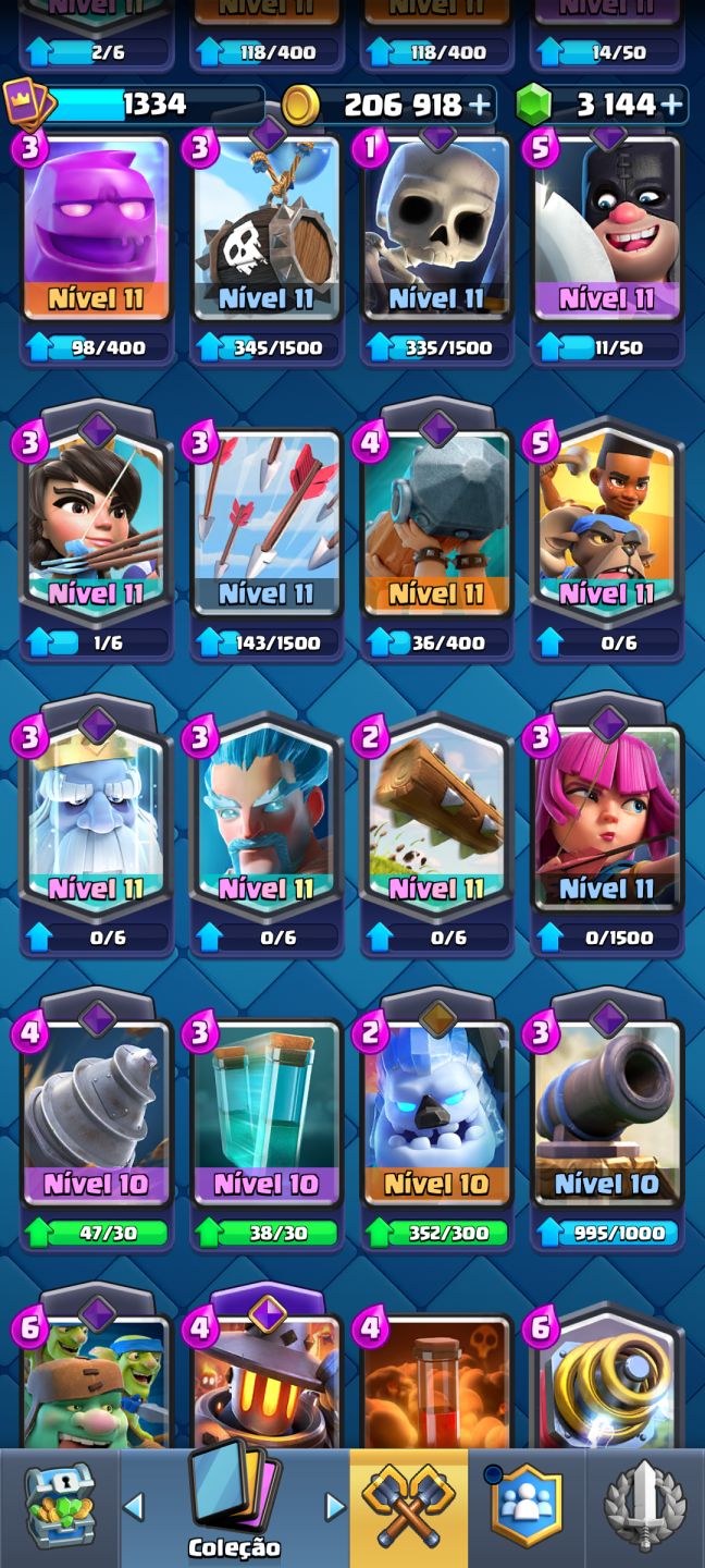 Conta Clash Royale 6 anos / 8 evoluções / 4 heróis / 3 campeões / 3000 gemas