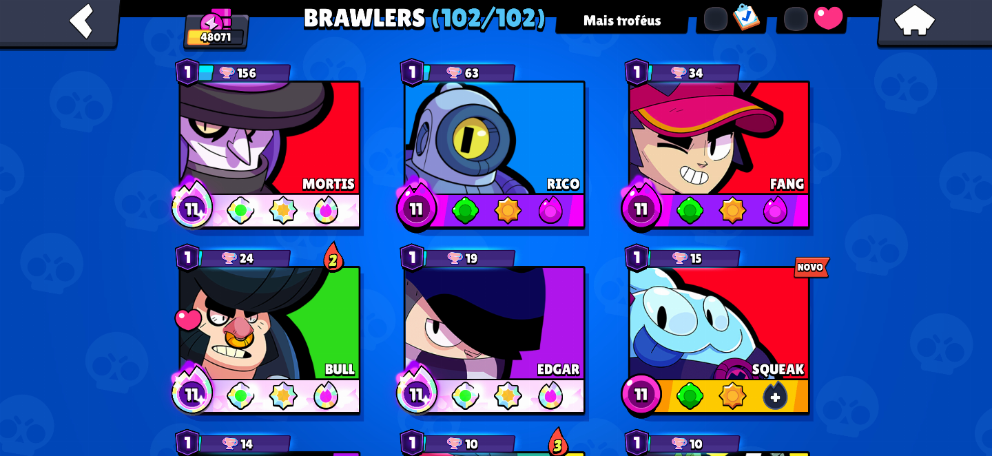 Conta Brawl Stars Full Brawlers (104/104) | Sirius, Kenji, Chester e Mais