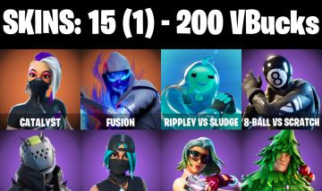 CONTA FORTNITE COM 15 SKINS CATALYST/FUSION/TILTED TEKNIQUE/THE ACE/REMEDY