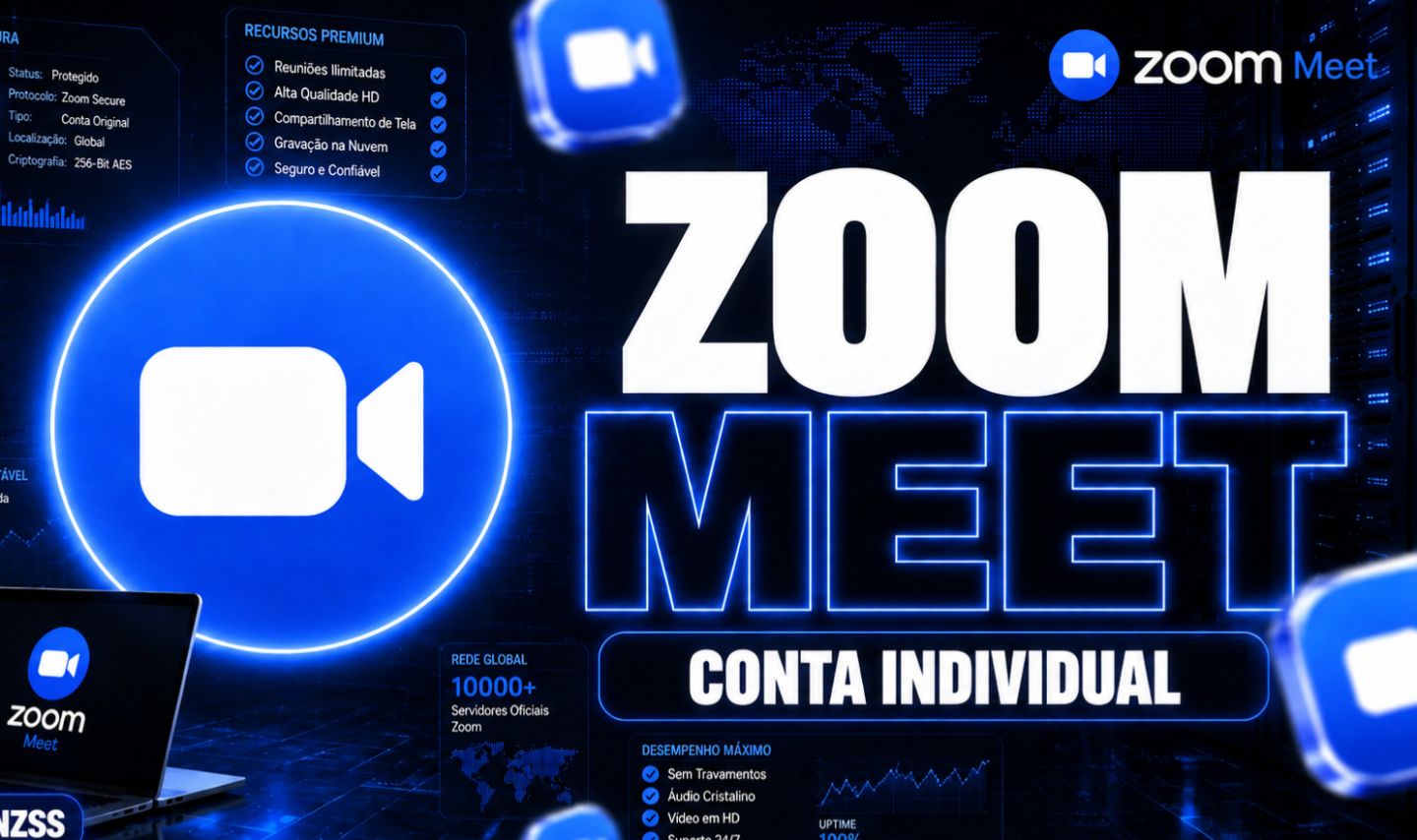 ZOOM MEET CONTA INDIVIDUAL | 30 DIAS (UNICO VENDEDOR)