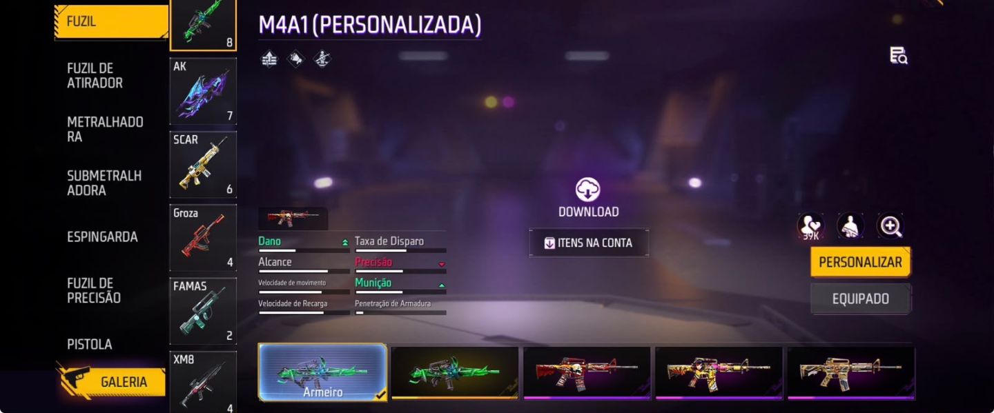 Conta free fire, muito rara, nivel 67