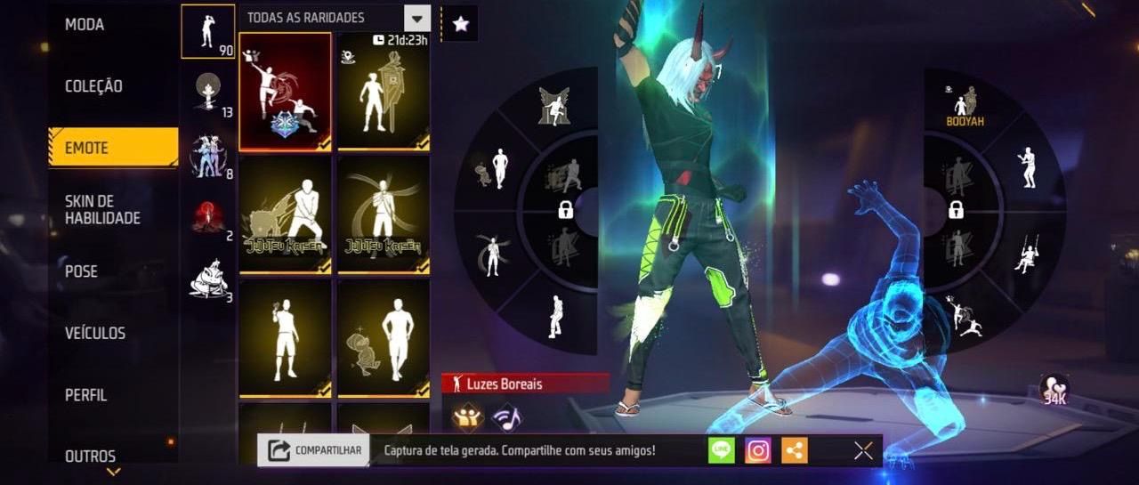 Minha conta de Free Fire gemada