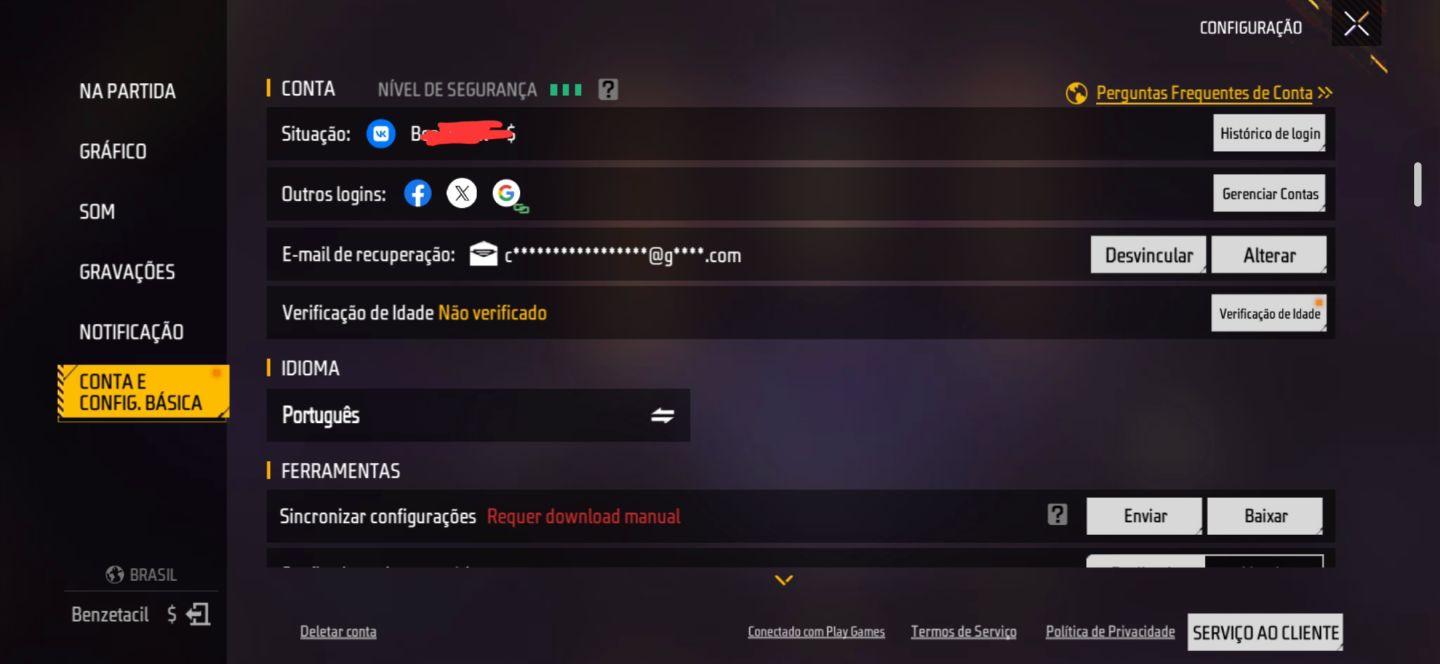 CONTA FREE FIRE NÍVEL 68 | 1.276 DIAMANTES | 400 CAMISAS | LOGIN VK + EMAIL