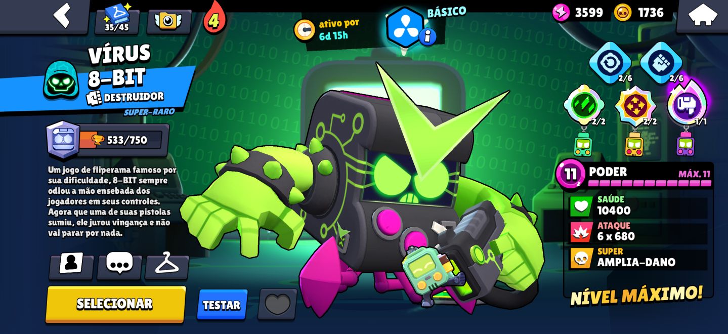 Conta de 2020 com Skins raríssimas do BrawlStars