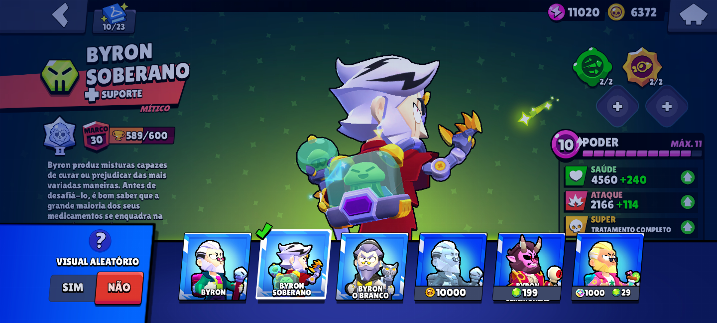 Conta criada em 2019, tem 18 skin de 300 gemas, 31 de 200, 195 de 150 e etc