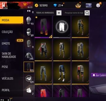 CONTA FREE FIRE - LVL 65 - ANTIGA