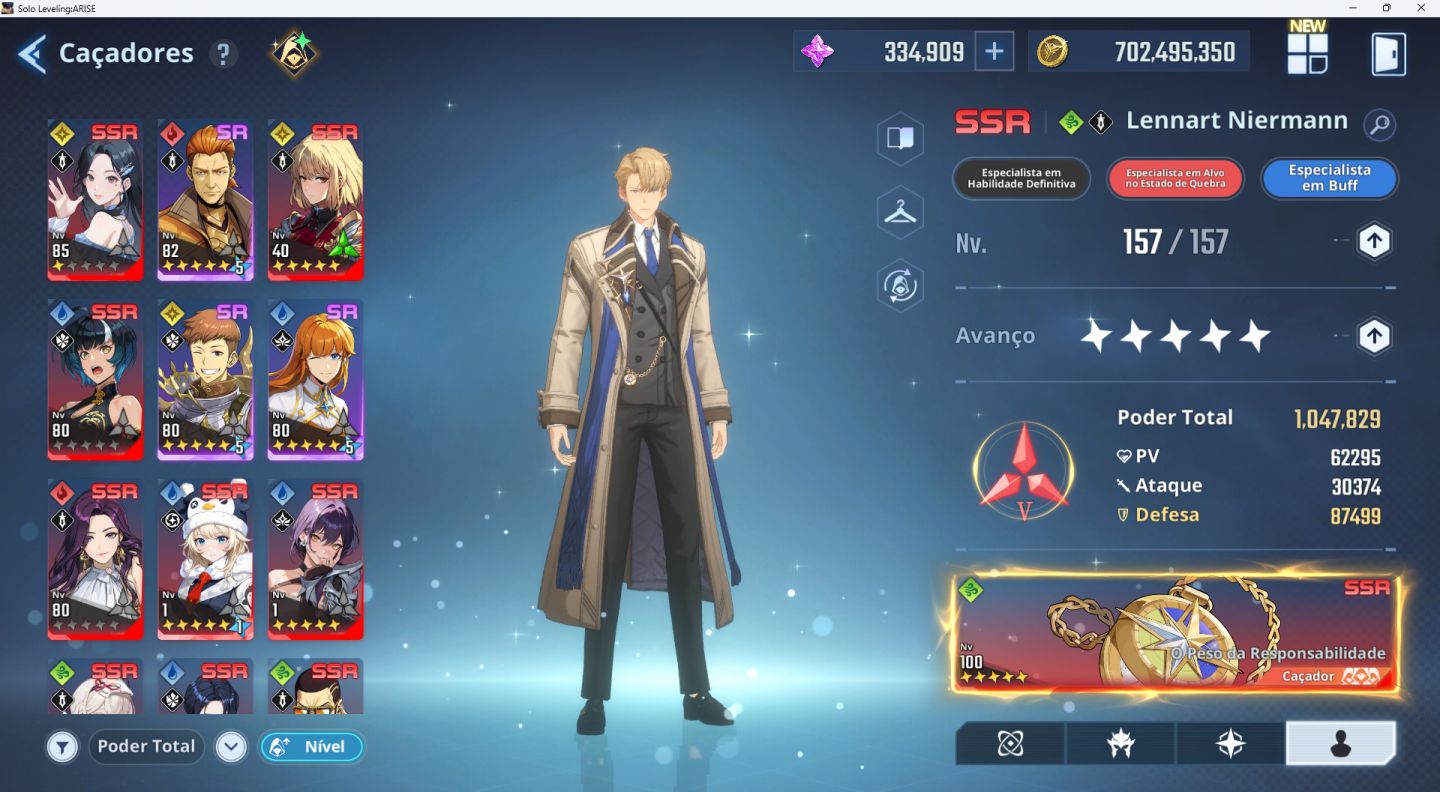 CONTA SOLO LEVELING: ARISE. LV 157, POWER 4kk600