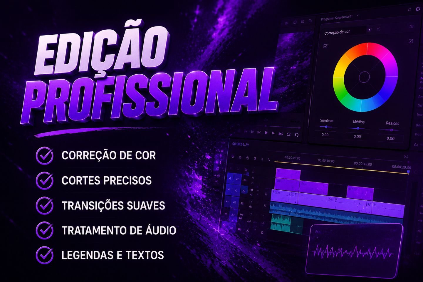 Edição de Vídeos Profissional | YouTube, Tiktok, Reels...