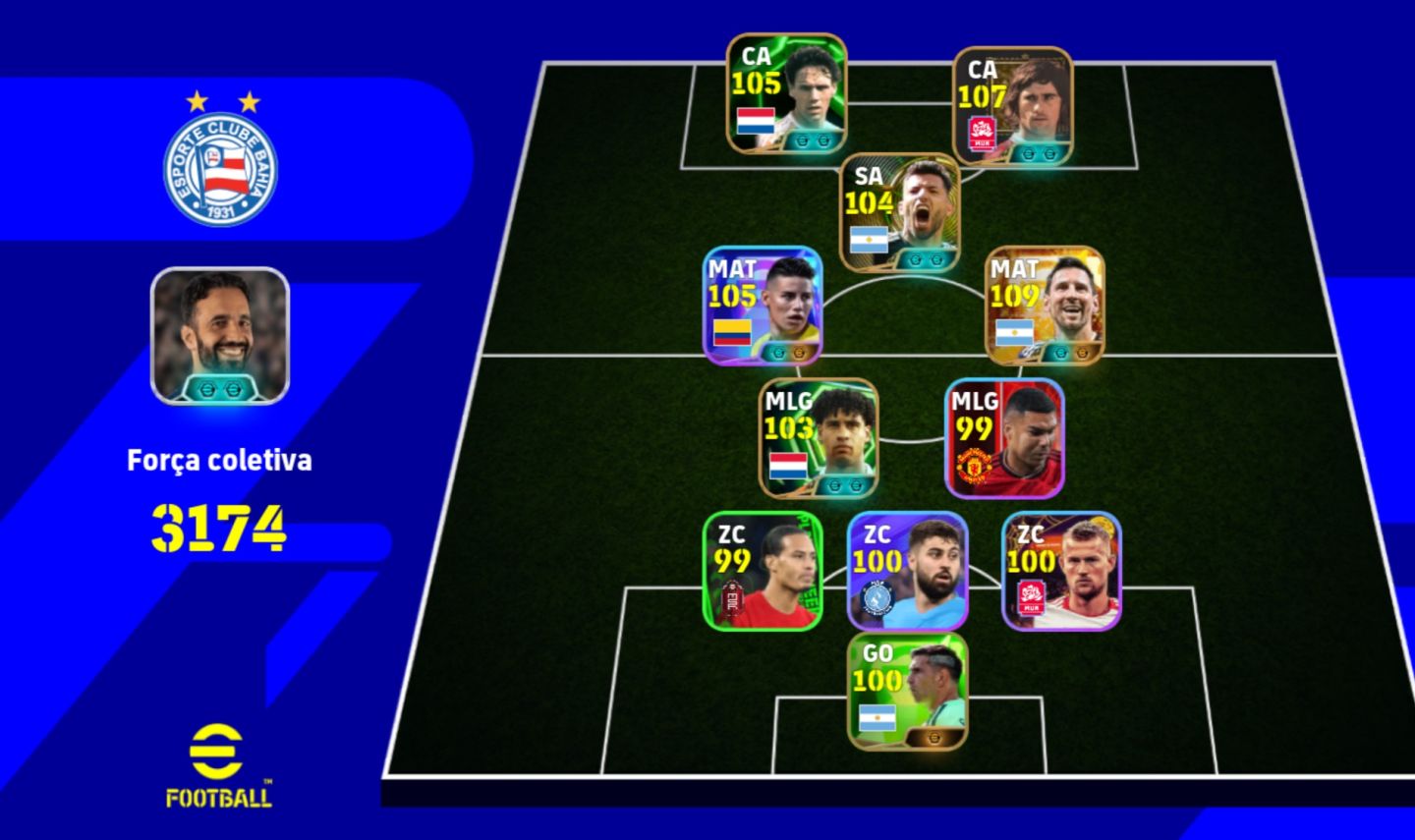 CONTA EFOOTBALL 3174 DE FORÇA TIME MUITO FORTE!