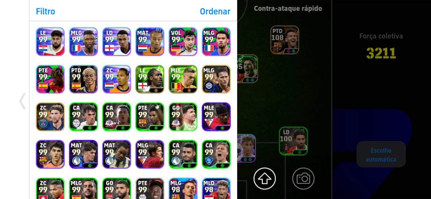 Conta de Efootball com Messi Blitz Curler + Cr7 Willpower + lamine yamal pack