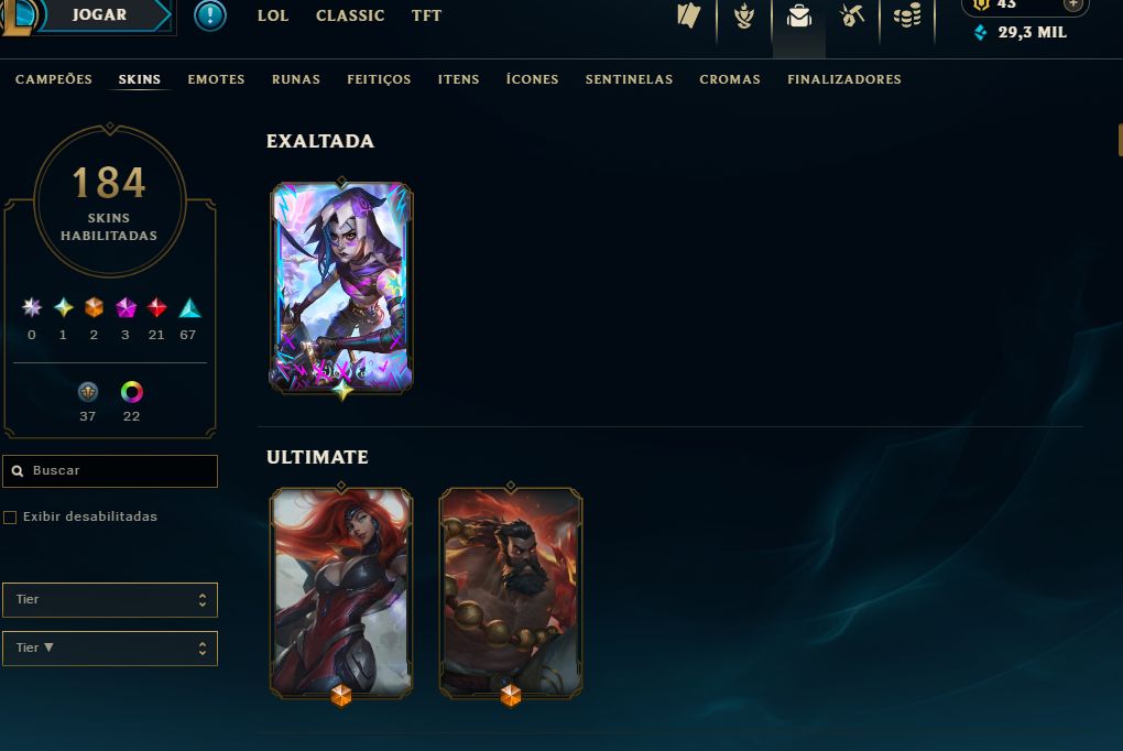 CONTA JINX FRAGMENTADA + FINALIZADOR + BANDEIRA + TODOS CAMPEÕES + 184 SKINS